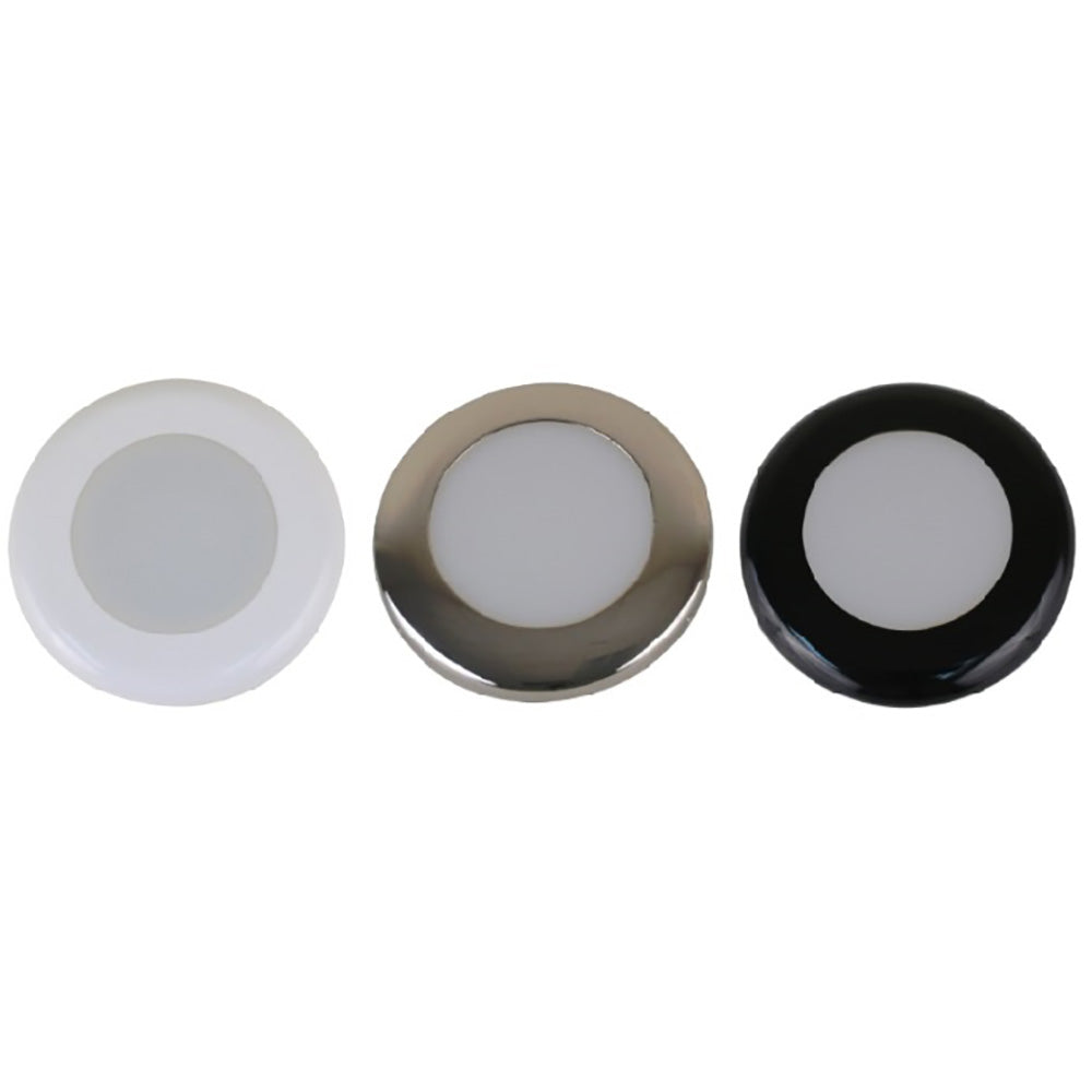 Scandvik A3C Downlight Kit Warm White wSS White Black Trim Rings 41290P