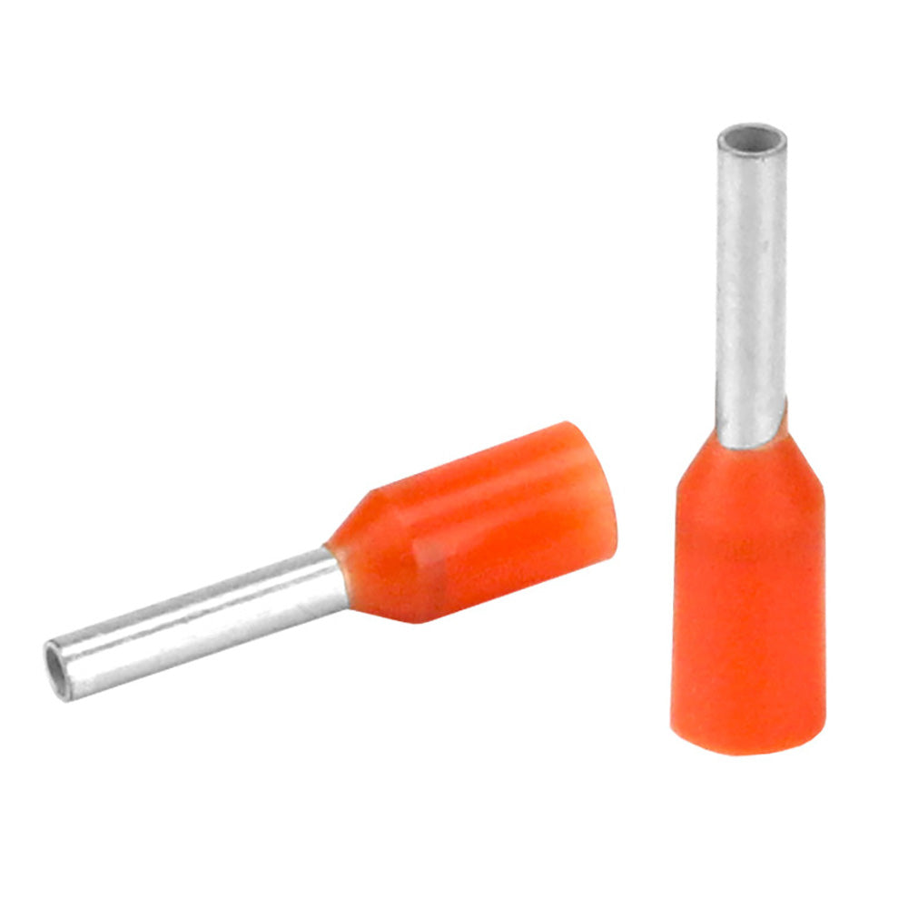 Pacer Orange 2022 AWG Wire Ferrule 6mm Length 25 Pack TFRL226MM25