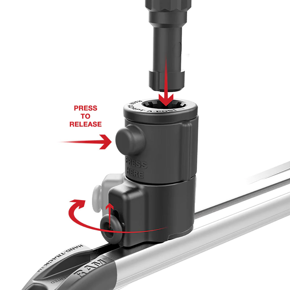 RAM Mount RAM Tube Jr Holder wUniversal AdaptAPost Track Base 4 Post RAP390SAAPUTU
