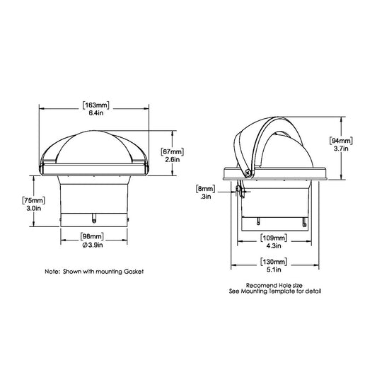 Ritchie SS2000 SuperSport Compass Flush Mount Black SS2000