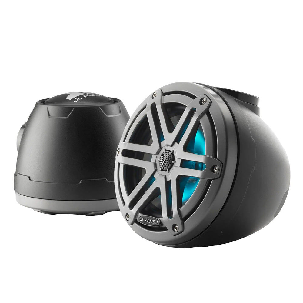 JL Audio M3 VeX Series 65 Enclosed Coaxial Speakers wRGB LED Lighting Gray Metallic Sports Grilles M3650VEXMbSGmi