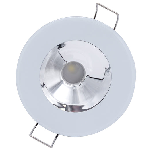 Lumitec Illusion Flush Mount LED Down Light Spectrum RGBW Cool White White Housing Chrome Reflector 117137