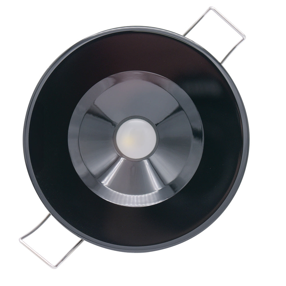 Lumitec Illusion Flush Mount LED Down Light Spectrum RGBW Cool White Black Housing 117157