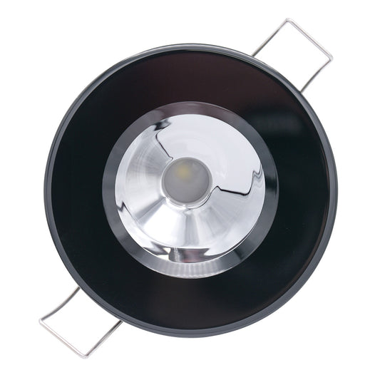 Lumitec Illusion Flush Mount LED Down Light Spectrum RGBW Cool White Black Housing Chrome Reflector 117167
