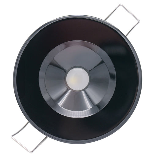 Lumitec Illusion Flush Mount LED Down Light Warm White Dimming Black Housing 117159