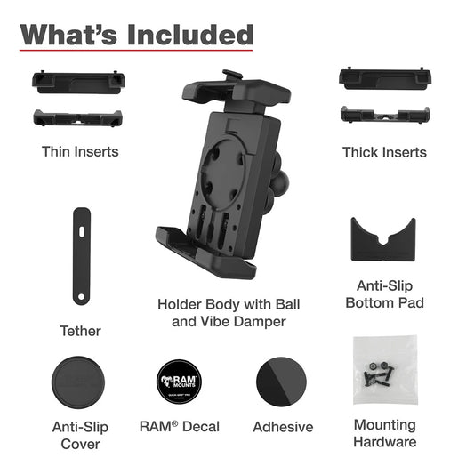 Ram Mount RAM QuickGrip Pro XL Phone Holder wBall Vibration Damper RAMHOLPD7BVU