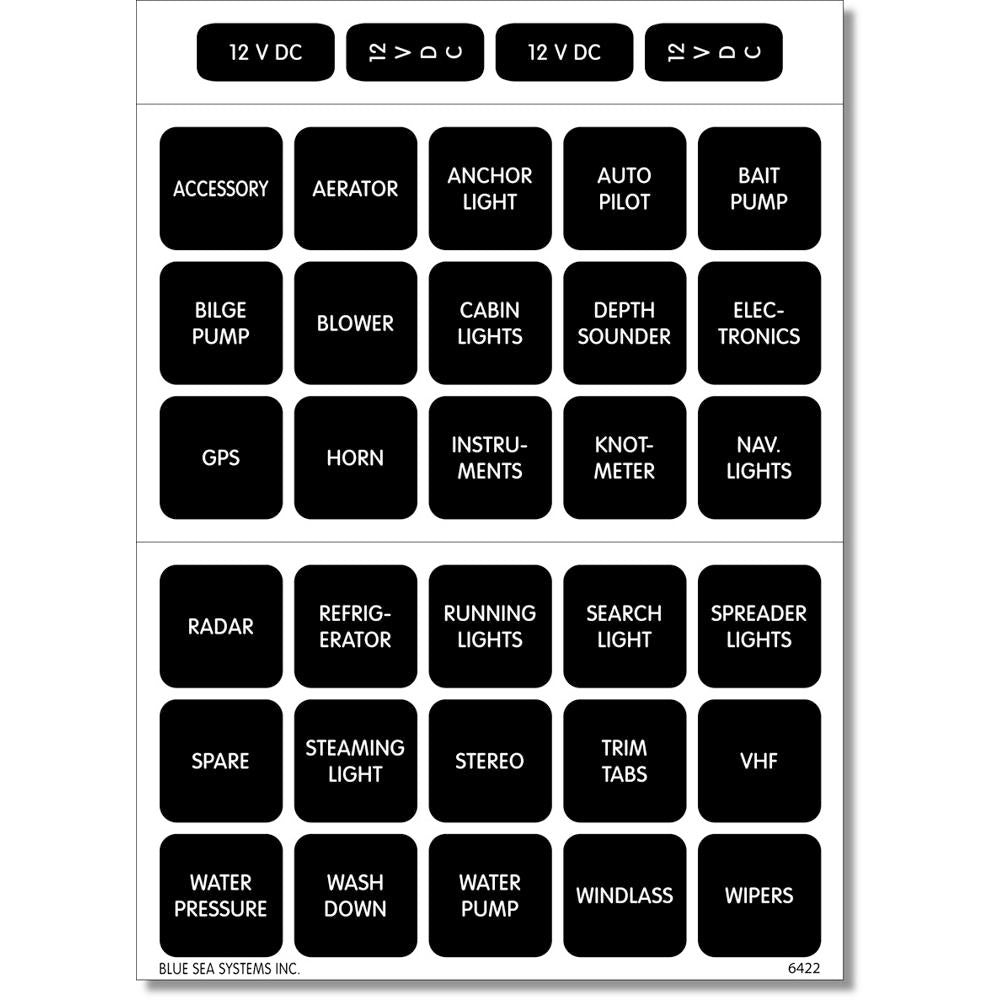 Blue Sea 4215 Square Format Label Set 30 4215