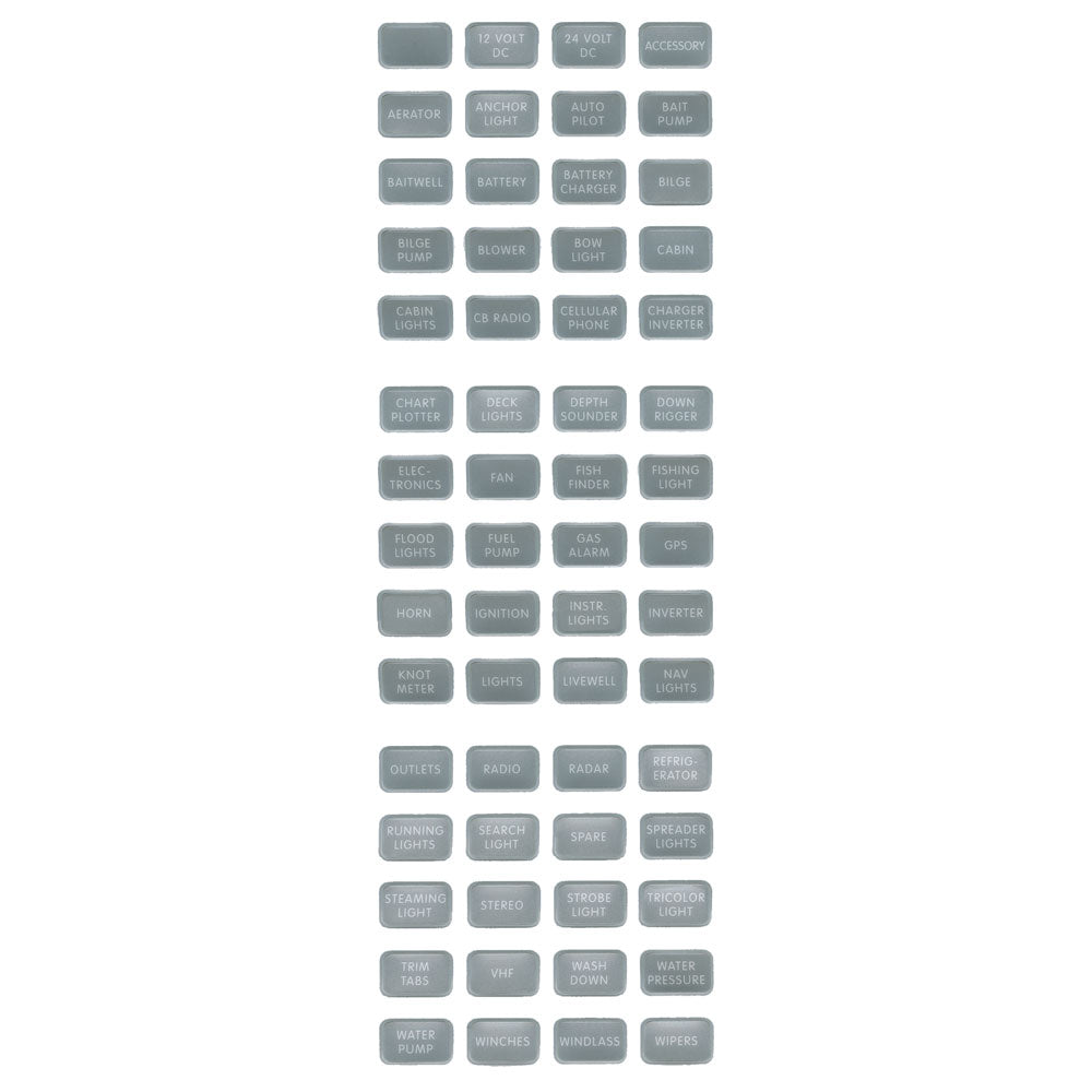 Blue Sea 8217 Grey Small Format Label Kit 60 Labels 8217