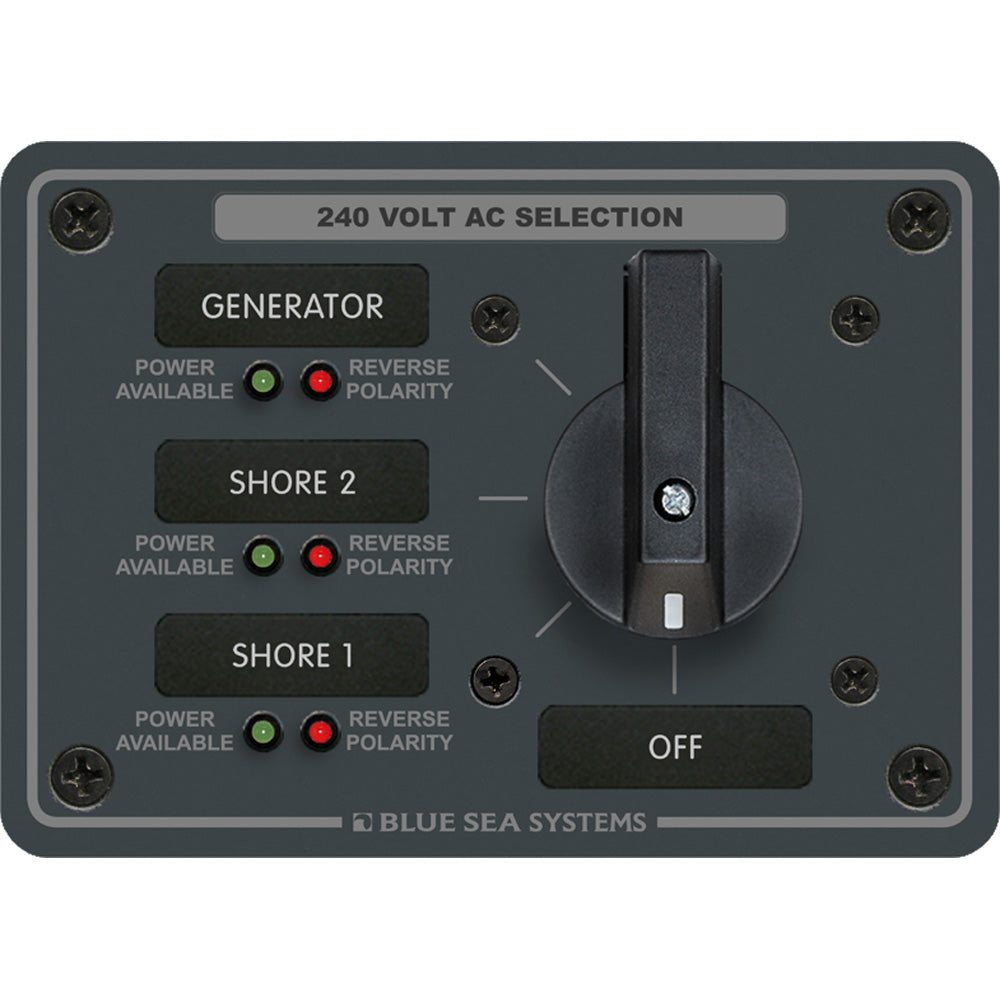 Blue Sea 8361 AC Rotary Switch Panel 65 Ampere 3 Positions OFF 3 Pole 8361