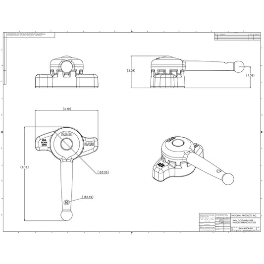 RAM Mount Handle Wrench fD Size Ball Arms Mounts RAMKNOB9HU