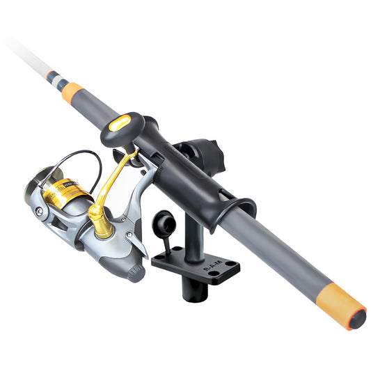 RAM Mount RAM Tube Jr Fishing Rod Holder wStandard 6 Length Post Spline Flush Mounting Base RAP390FU