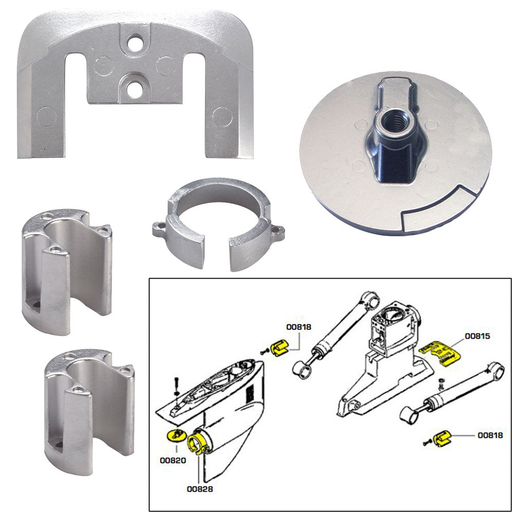 Tecnoseal Anode Kit wHardware Mercury Bravo 1 Zinc 20803