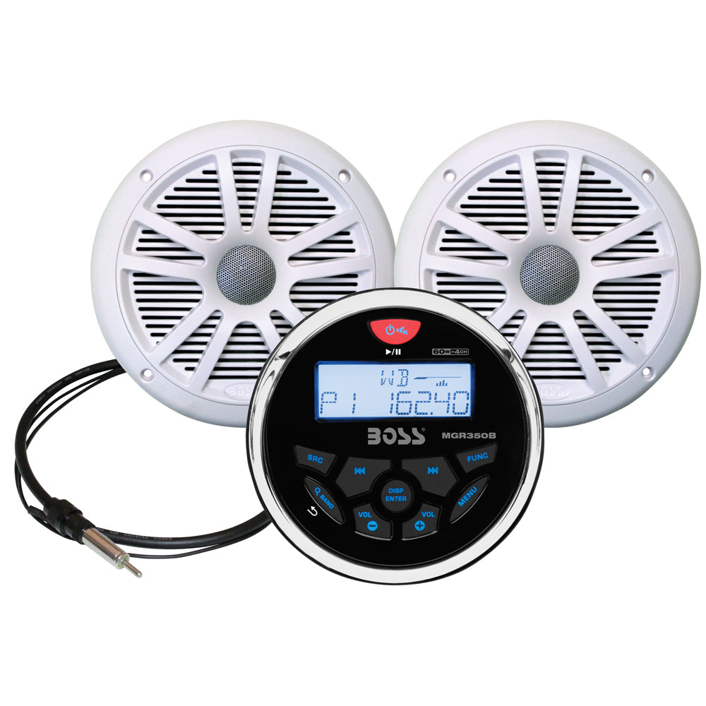 Boss Audio MCKGB350W6 Marine Stereo 65 Speaker Kit White MCKGB350W6