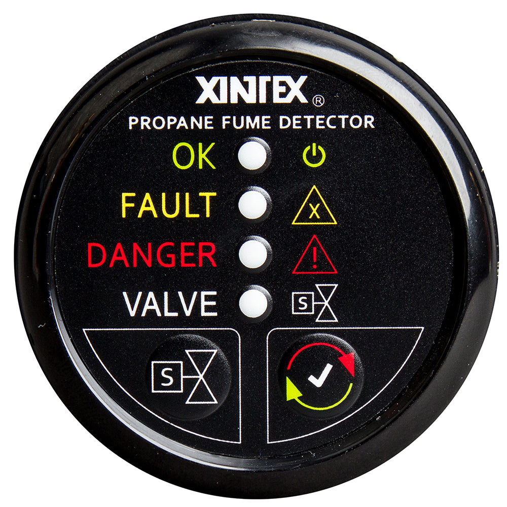 FireboyXintex Propane Fume Detector wPlastic Sensor Solenoid Valve Black Bezel Display P1BSR