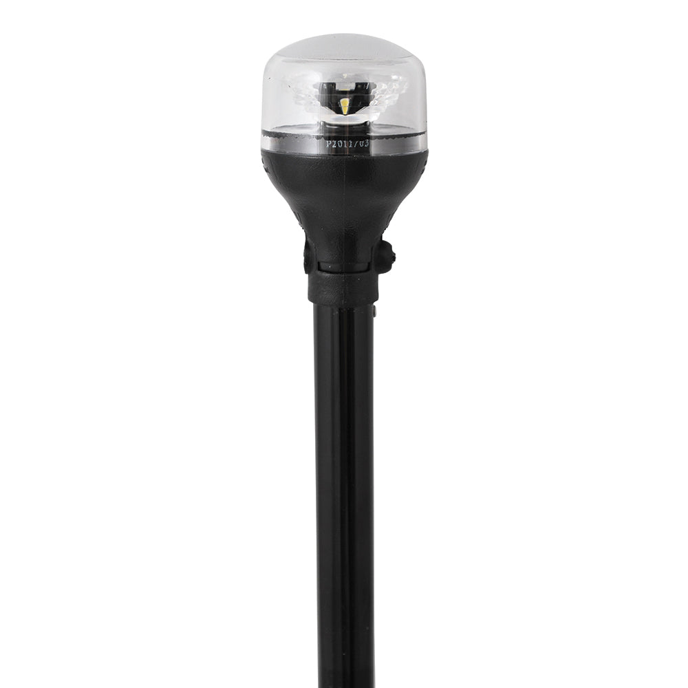 Attwood LightArmor AllAround Light 12 Black Pole Black Horizontal Composite Base wAdapter 5558P12A7