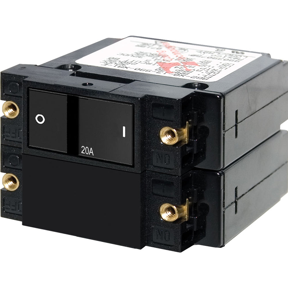 Blue Sea 7413 ASeries Flat Rocker Circuit Breaker Double Pole 20A 7413