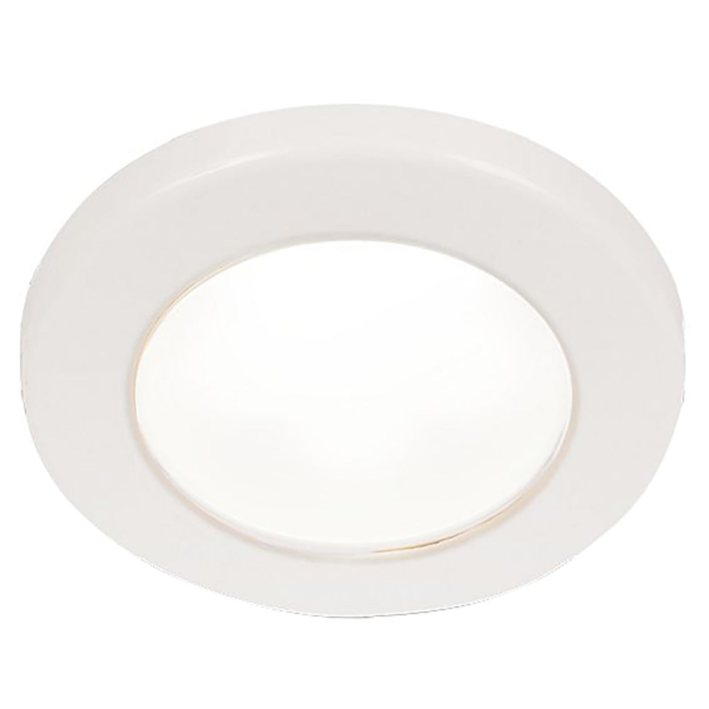 Hella Marine EuroLED 75 3 Round Screw Mount Down Light White LED White Plastic Rim 12V 958110011