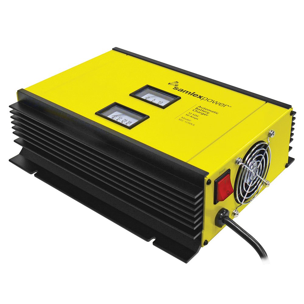 Samlex 50A Battery Charger 12V 2Bank 3Stage wDip Switch Lugs Includes Temp Sensor SEC1250UL