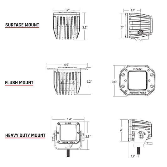 RIGID Industries DSeries PRO HybridDiffused LED Pair White 602513