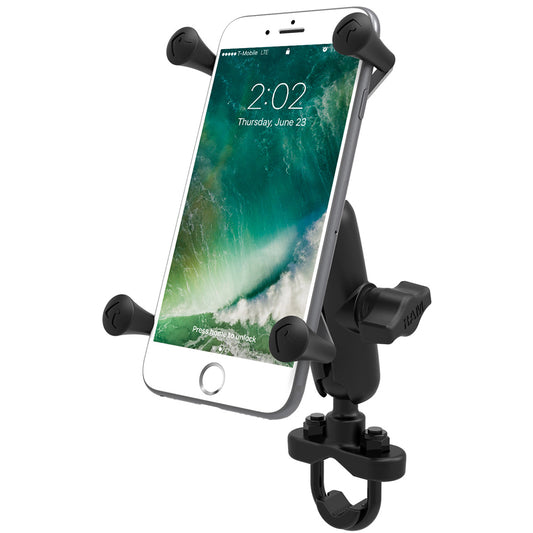 RAM Mount Handlebar Rail Mount wZinc Coated UBolt Base Universal XGrip Large PhonePhablet Cradle RAMB149ZUN10U