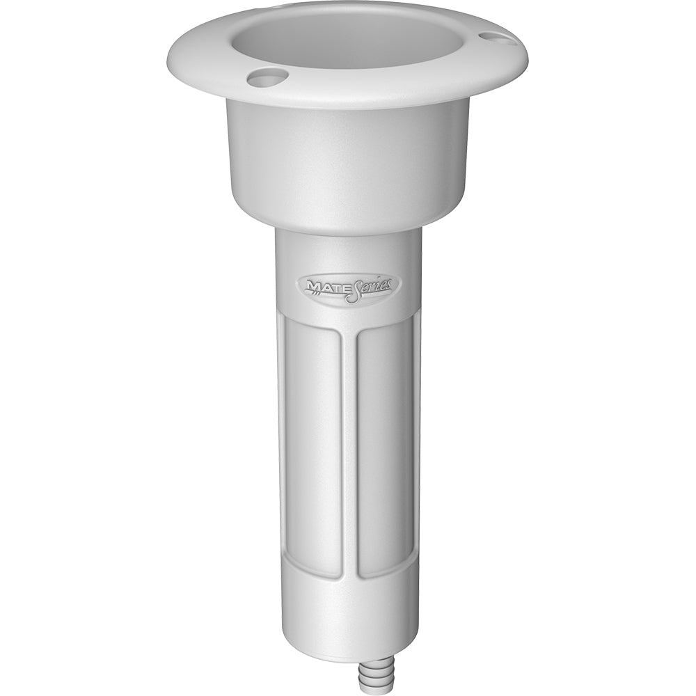Mate Series Plastic 0 Rod Cup Holder Drain Round Top White P1000DW
