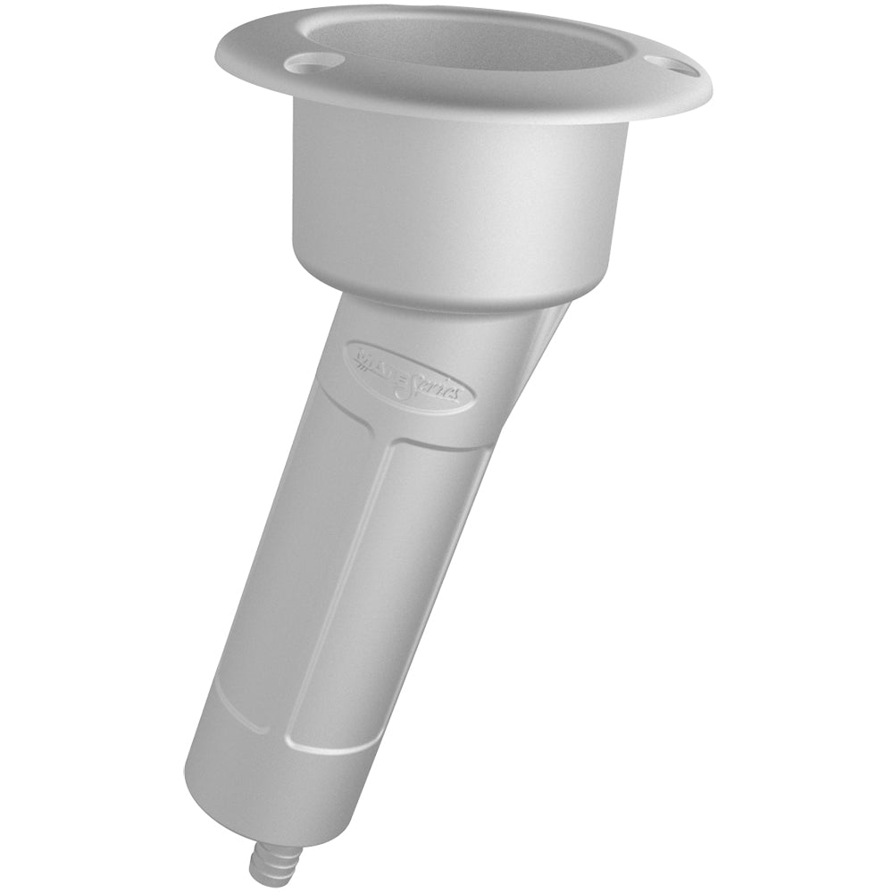 Mate Series Plastic 15 Rod Cup Holder Drain Round Top White P1015DW