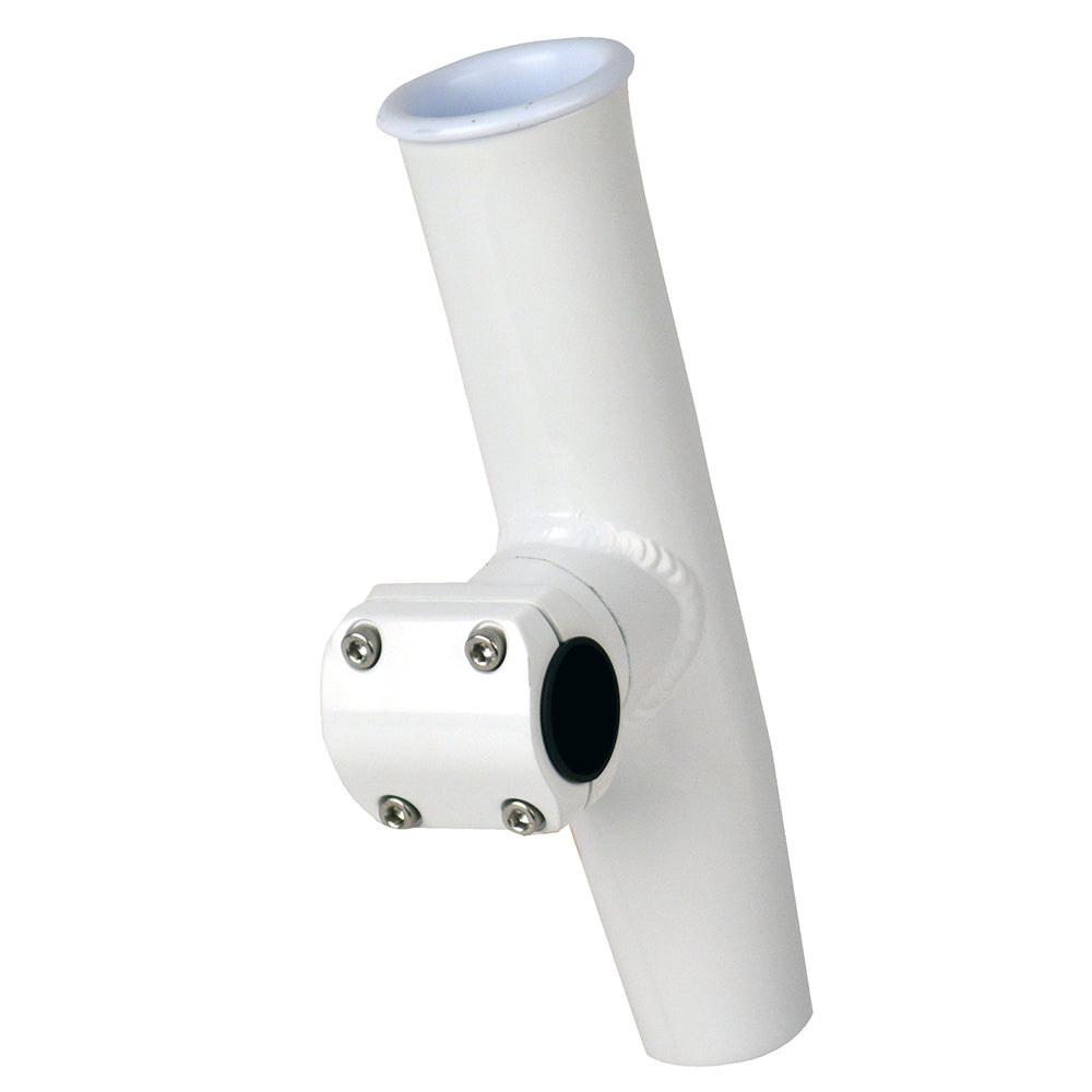 CE Smith Adjustable Mid Mount Rod Holder 78 or 1 OD White Powder Coat Aluminum wSleeve Hex Key 53773