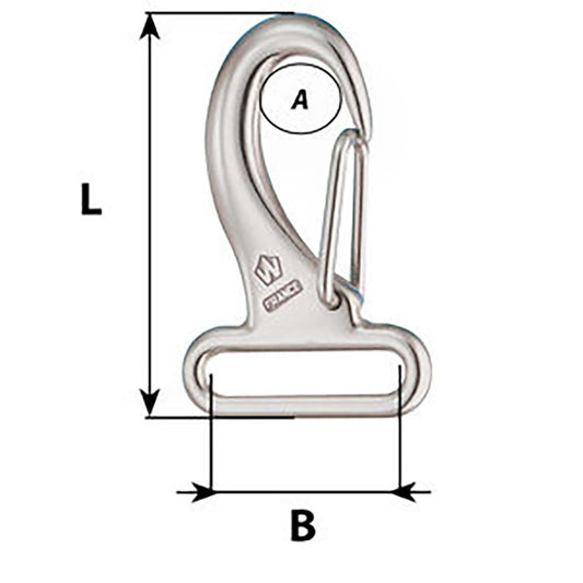 Wichard Webbing Snap Hook 30mm Length 60mm 2284W