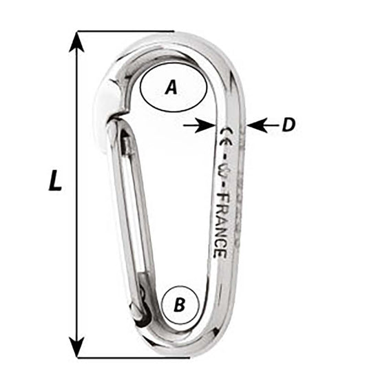 Wichard Symmetric Carbin Hook Without Eye Length 120mm 1532 2337W