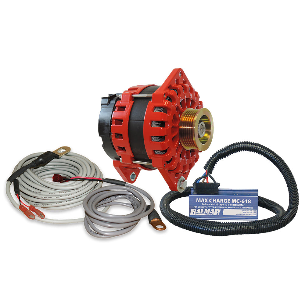 Balmar Alternator 250 AMP Kit 12V 315 Dual Foot Saddle K6 Pulley Regulator Temp Sensor XTCR250K6KIT