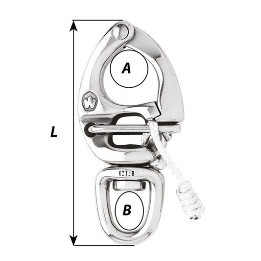 Wichard HR Quick Release Snap Shackle With Swivel Eye 80mm Length 3532 2674W