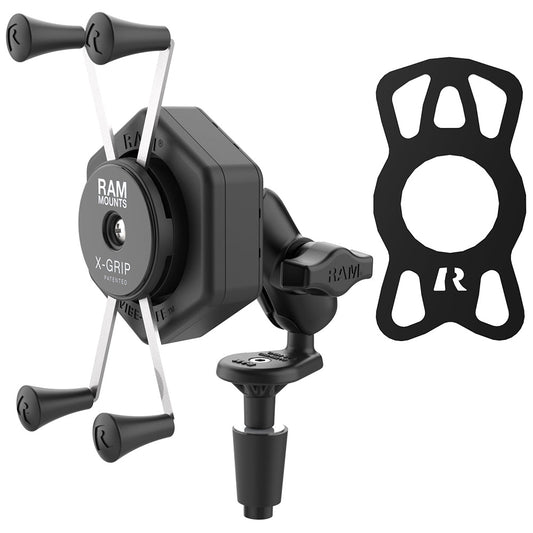RAM Mount RAM XGrip Large Phone Mount wVibeSafe Fork Stem Base Short RAMB176AUN10462