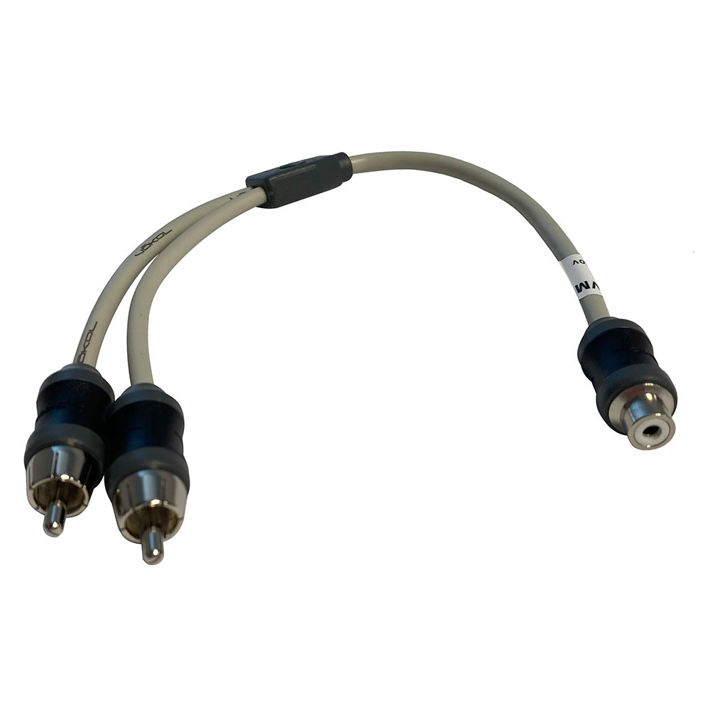 Marine Audio Adapter RCA Twisted Pair Y Adapter  1 Female to 2 Male VMCRCA1F2M