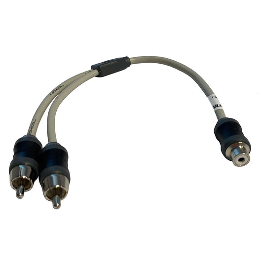 Marine Audio Adapter RCA Twisted Pair Y Adapter  1 Female to 2 Male VMCRCA1F2M