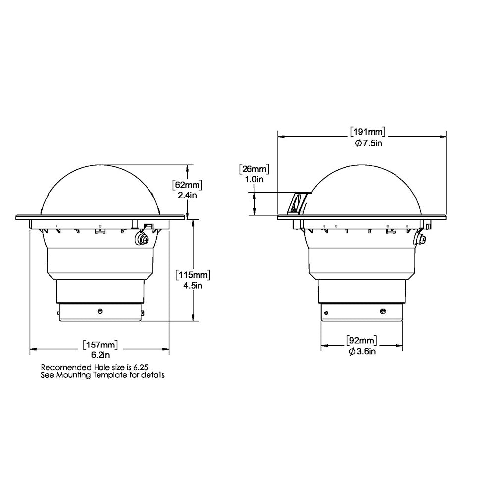 Ritchie SS5000 SuperSport Compass  Flush Mount  Black SS5000