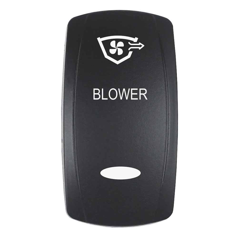 Pacer Actuator  BLOWER fV Series Contura Switches  Black  Laser Etched TopBottom Light EV2LEBLWR