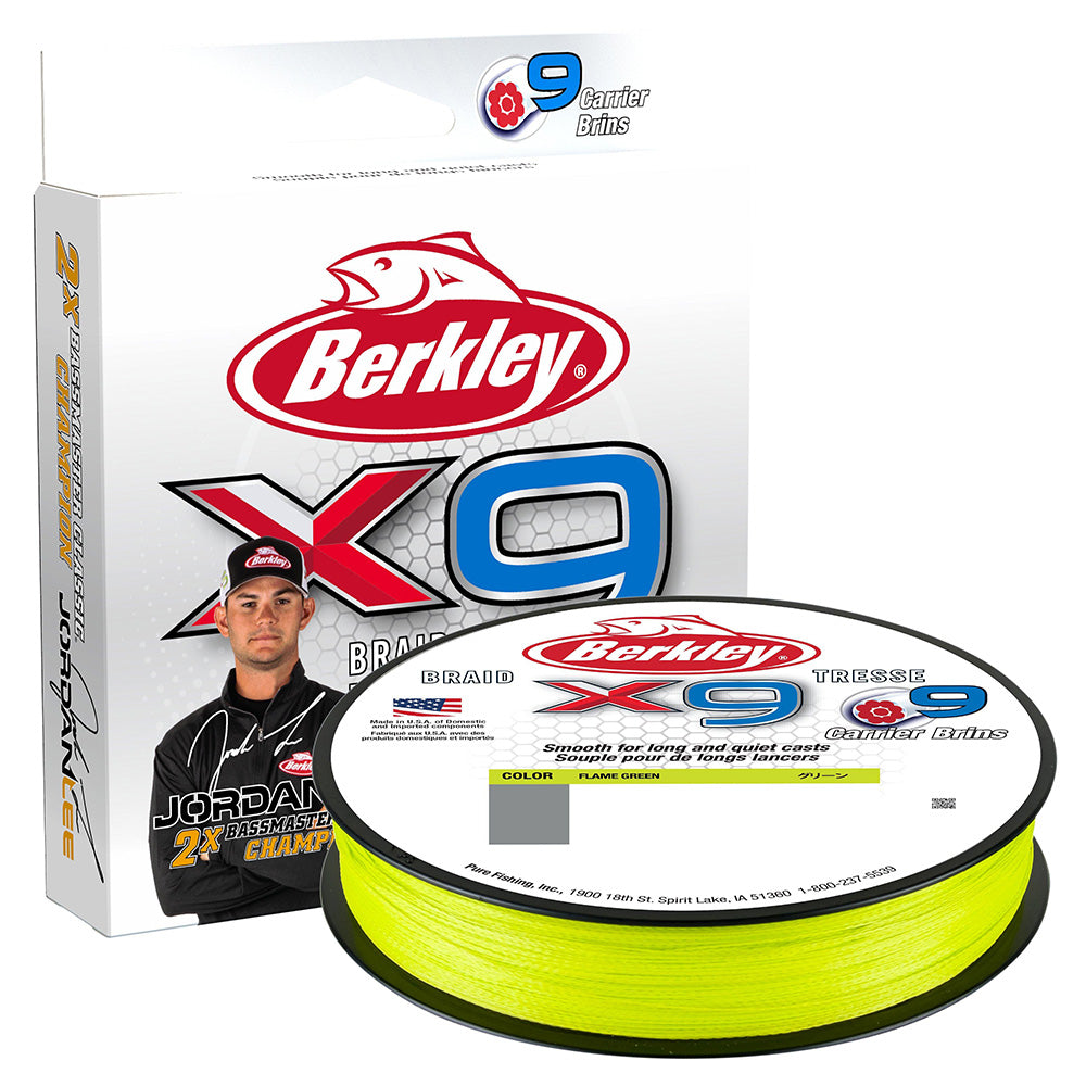 Berkley x9 Flame Green Braid  100lb  164 yds  X9BFS100GG 1614439