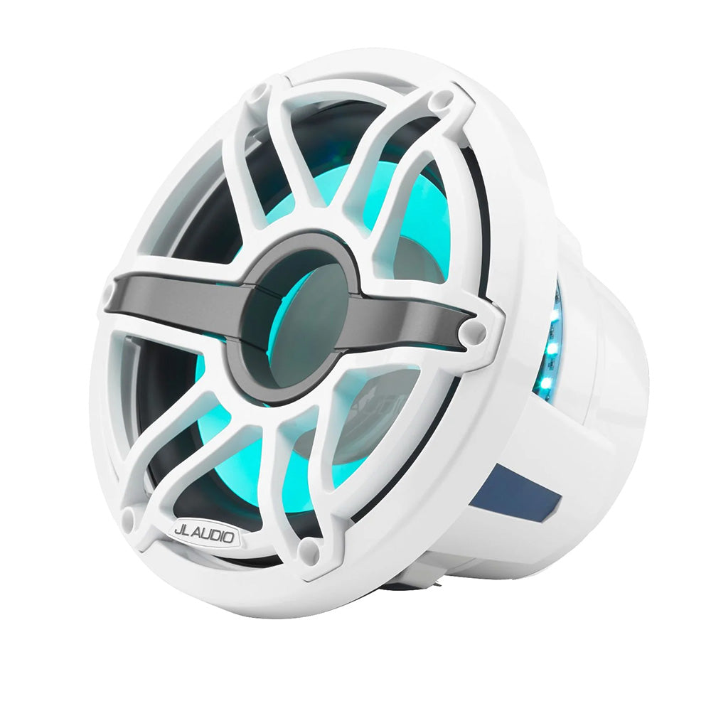 JL Audio M6 10 Marine InfiniteBaffle Subwoofer wGloss White Sport Grille  Transflective LED Lighting  M610IBSGwGwi4