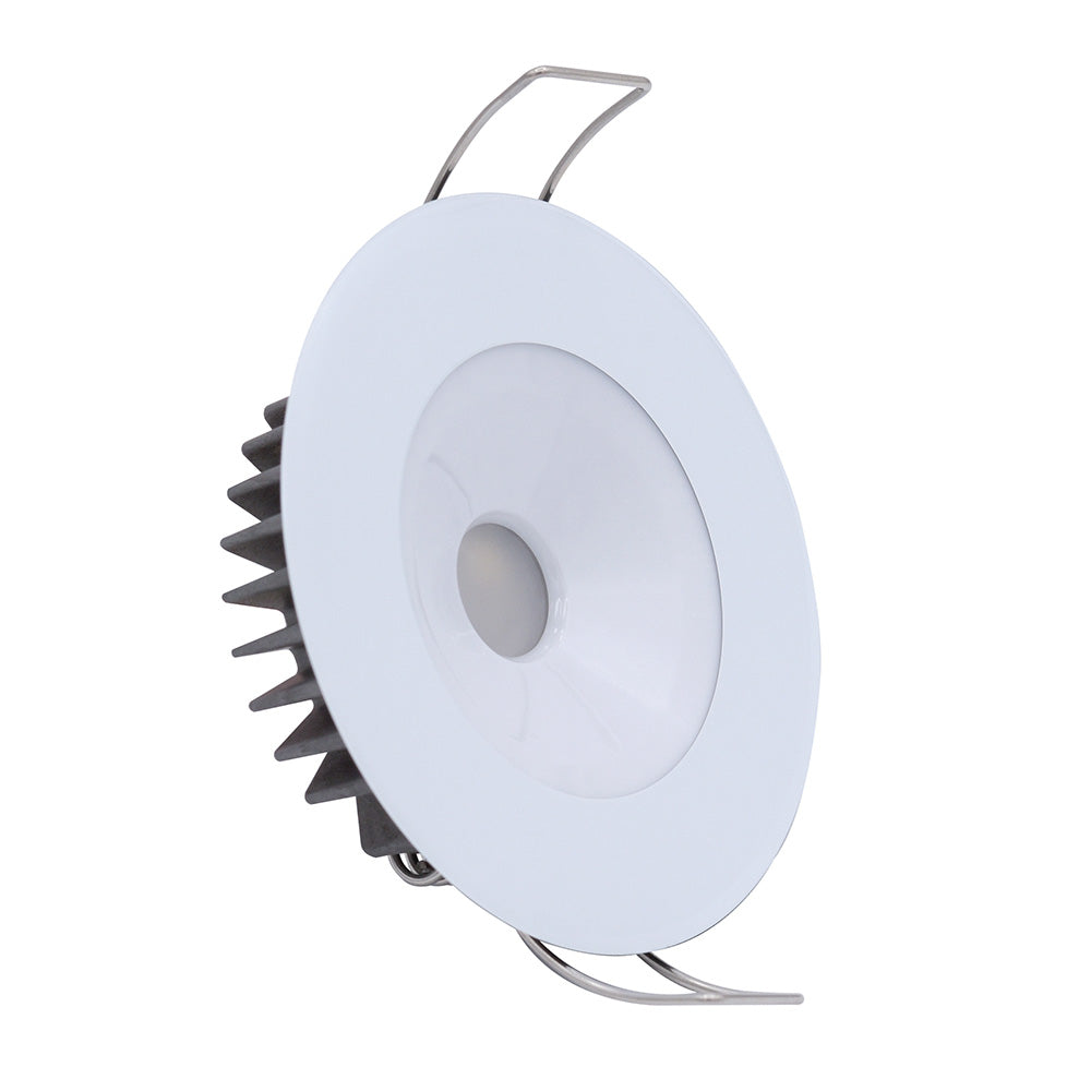 Lumitec Illusion Flush Mount LED Down Light  Warm White  Dimming  White Housing 117129