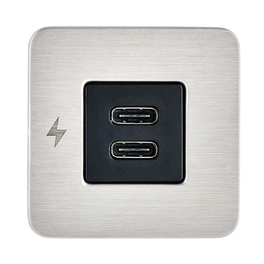 Scanstrut TILE USBC Interior Charging Socket  1224V  Stainless Steel Bezel SCTILE21