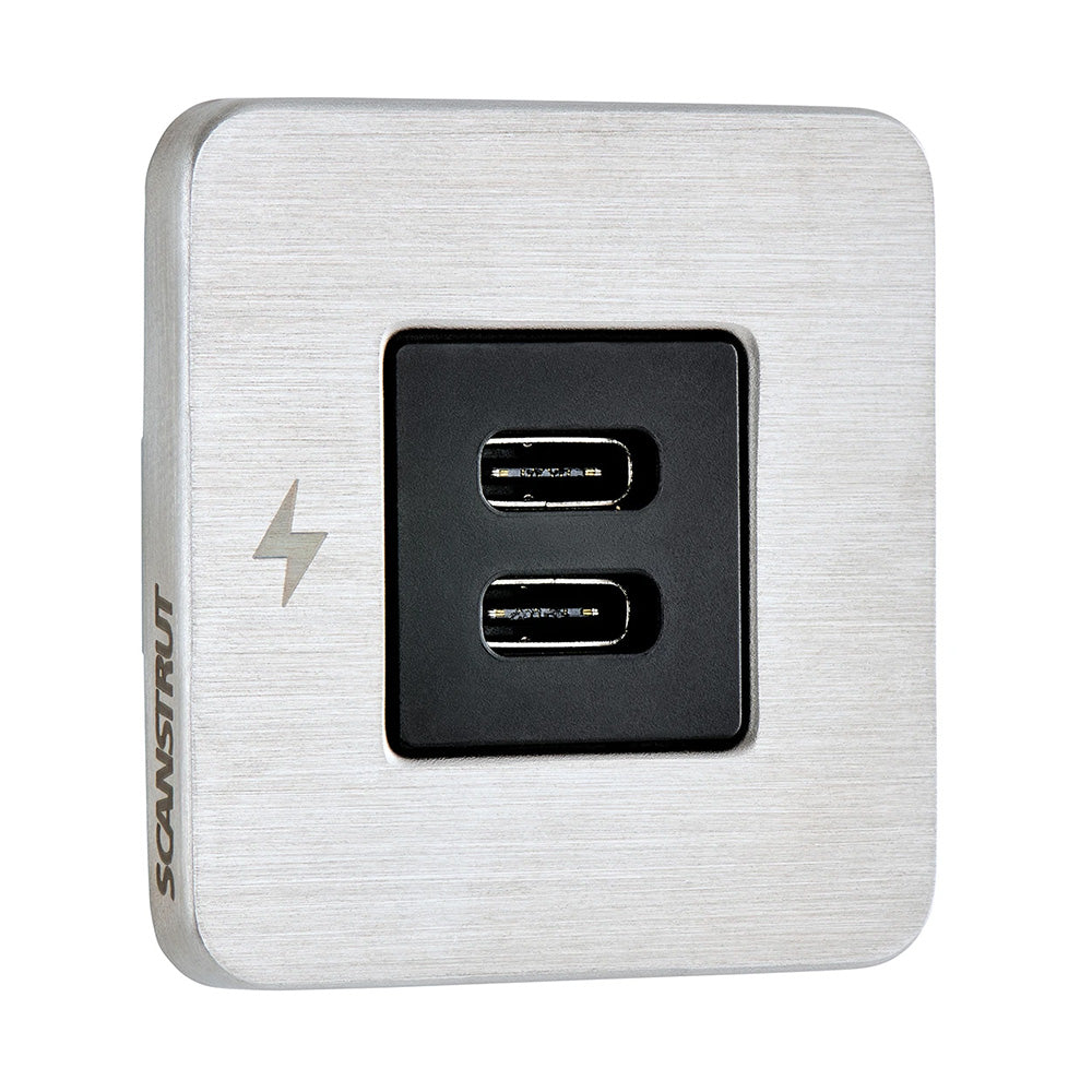 Scanstrut TILE USBC Interior Charging Socket  1224V  Stainless Steel Bezel SCTILE21
