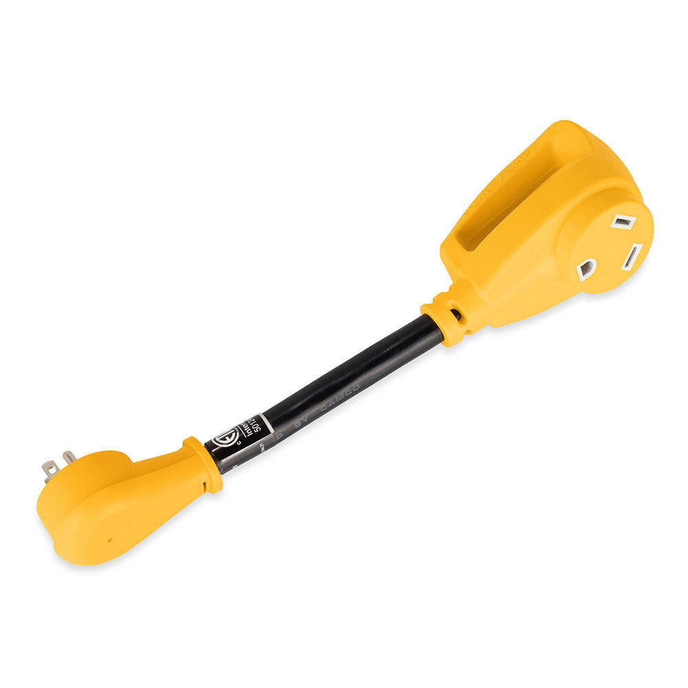 Camco Power Grip Dogbone 15 Amp Male  30 Amp Female Adapter  12 55165
