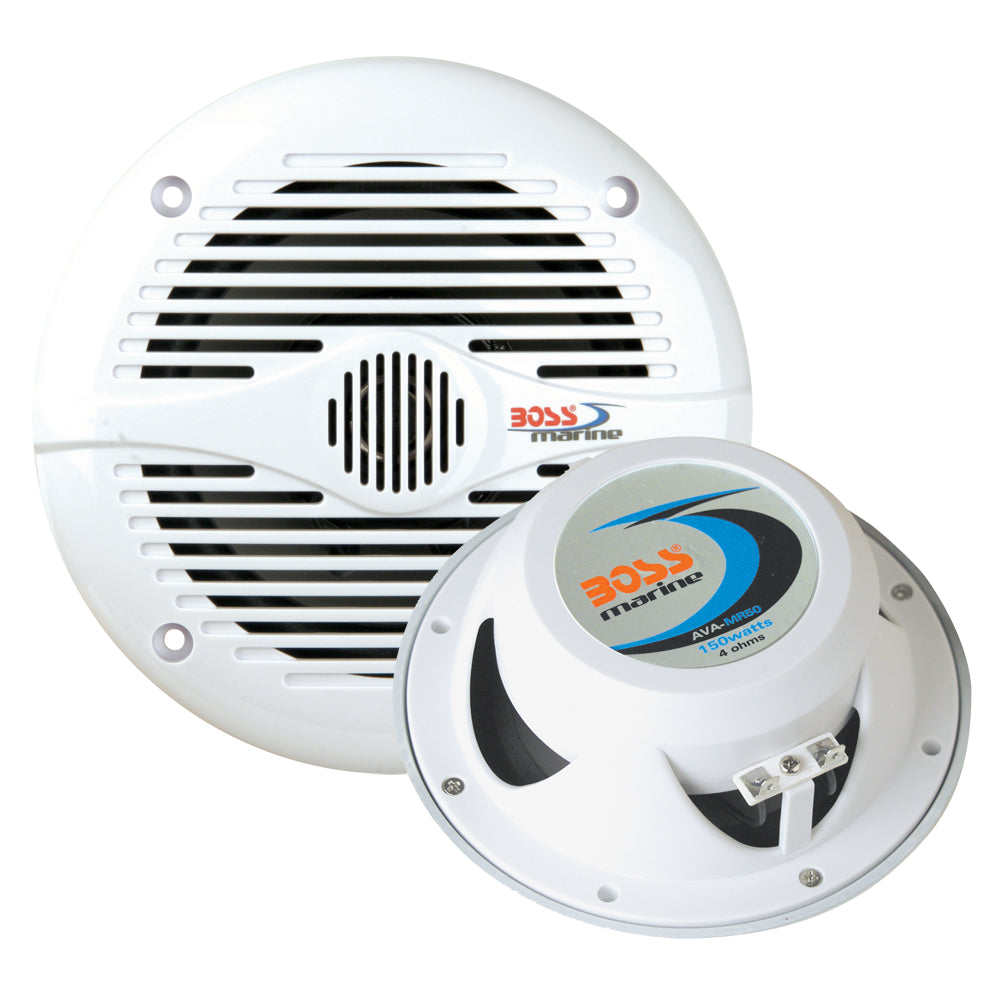 Boss Audio MR50 525 Round Speakers  White  Pair MR50