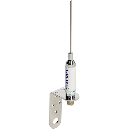Scout 3 Stainless VHF Whip 3dB wBracket fSailboats  No Cable PF AN NVHF00012T