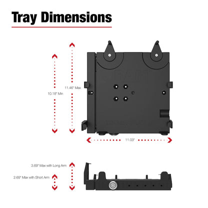 RAM Mount RAM NoDrill Universal Laptop Mount fHeavy Duty Trucks RAMVB168SW3