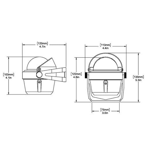 Ritchie B51W Explorer Compass  Bracket Mount  White B51W