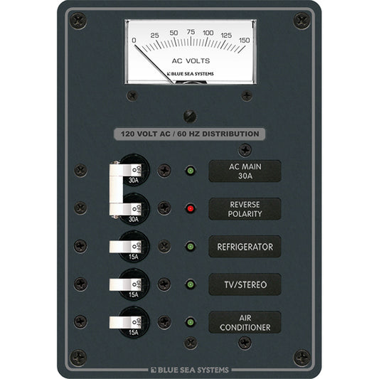 Blue Sea 8043 AC Main 3 Positions Toggle Circuit Breaker Panel  White Switches 8043