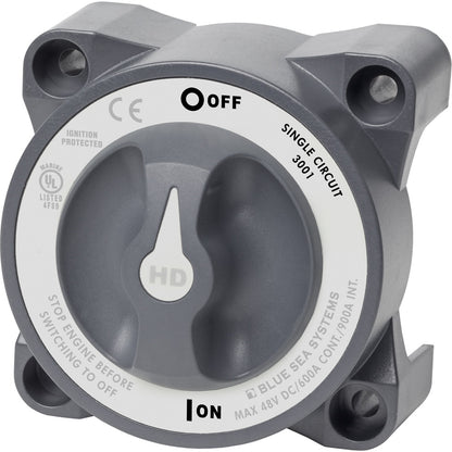 Blue Sea 3001 HDSeries Battery Switch Single Circuit ONOFF wAFD 3001