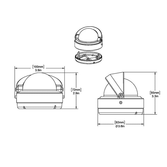 Ritchie S53W Explorer Compass  Surface Mount  White S53W