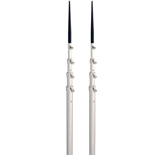 Lees 165 Bright Silver Black Spike Telescopic Poles fSidewinder TX3916SLSL